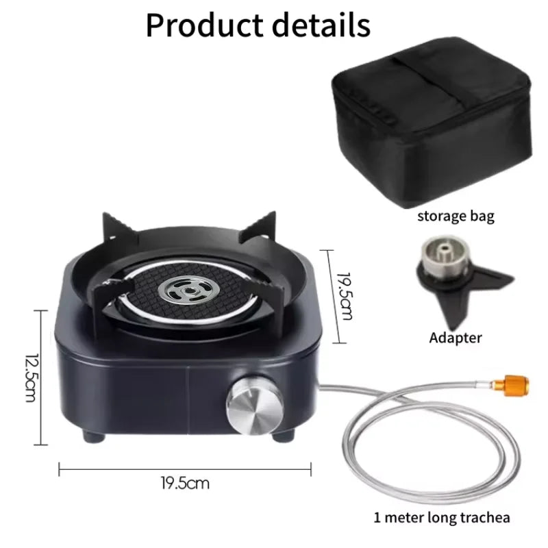 Outdoor portable gas stove, infrared energy-saving intense flame, wind-proof, detachable cartridge type stove, camping hot pot