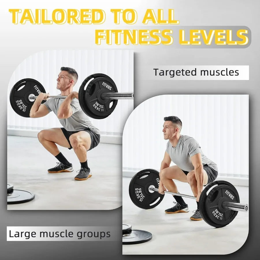 Fitvids Cast Iron 2Inch Plate Weight Plate for Strength Training and Weightlifting in Multiple Sizes Durable Gym Equipment for