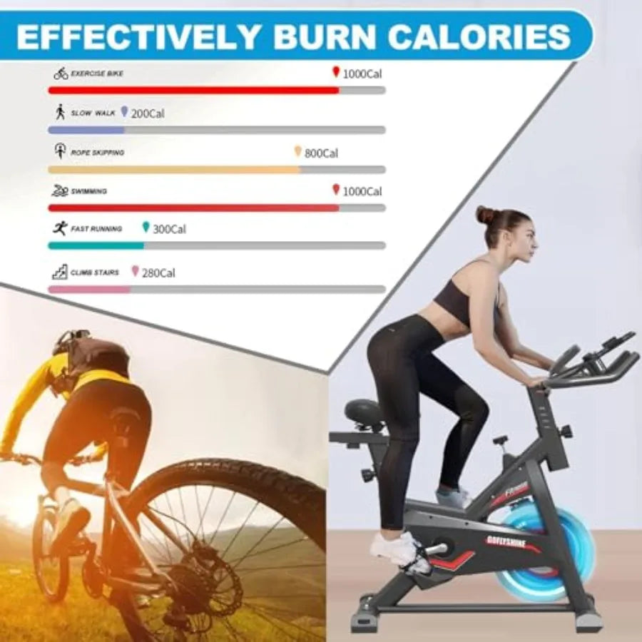Exercise Bikes StationaryExercise Bike for Home Indoor Cycling Bike for Home Cardio Gym Workout Bike with Mount LCD Monitor Sil