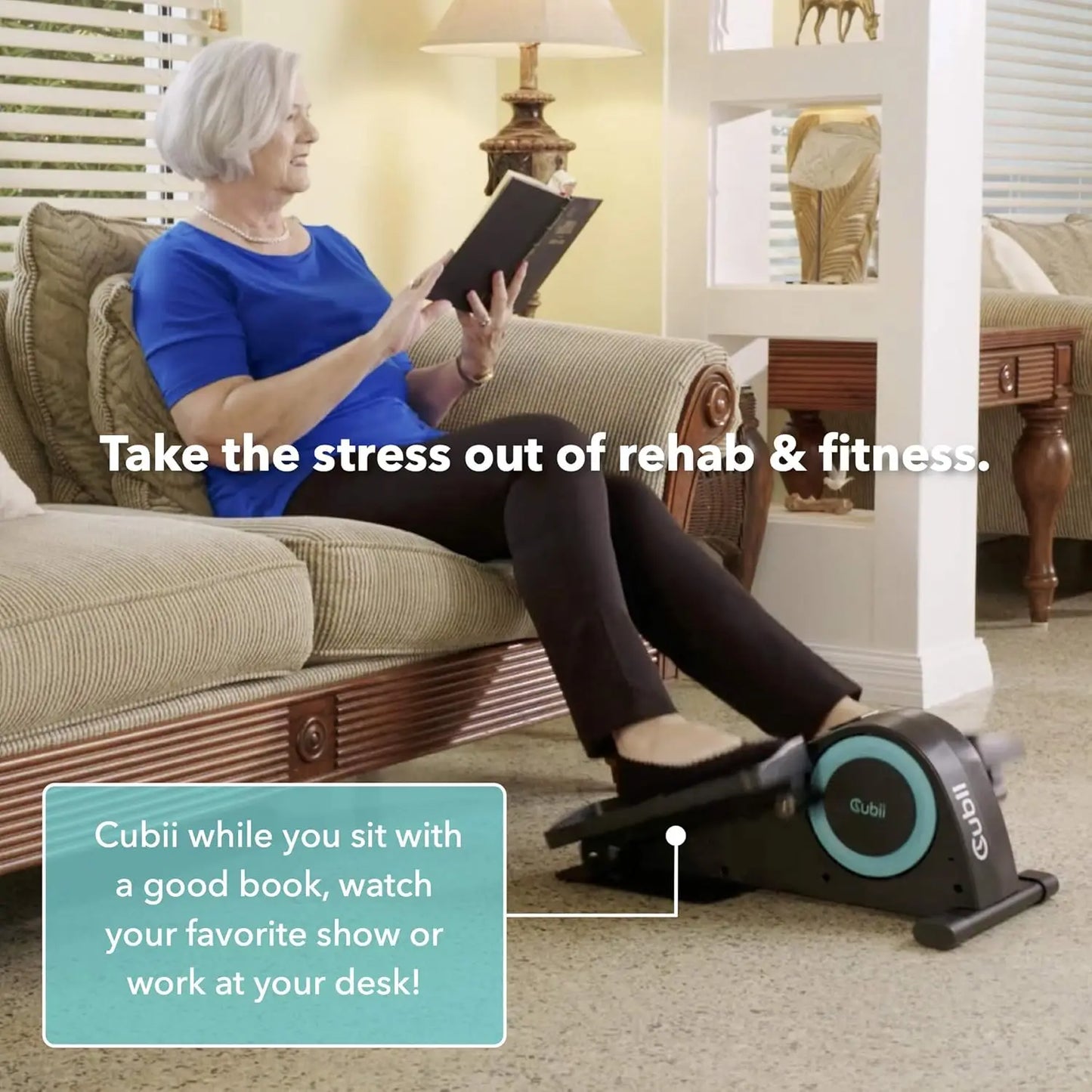 Under Desk Elliptical Pedal Exerciser for Home Office Fitness, Seated Mini Machine for Seniors