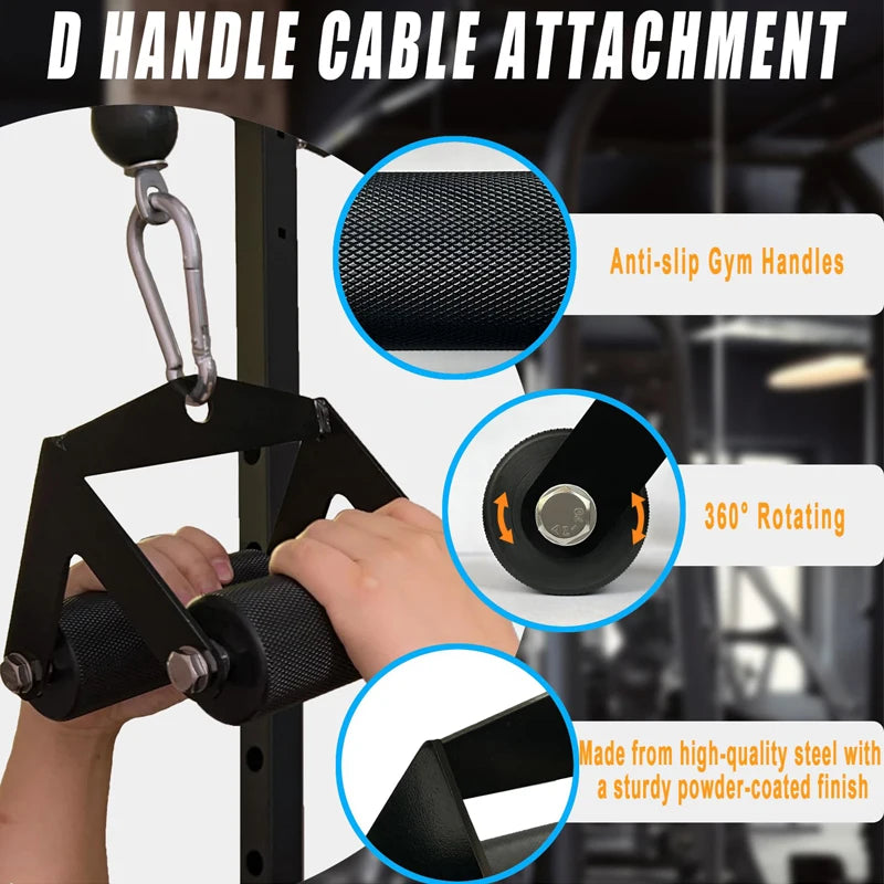 Fat Armwrestling Training Equipment Arm Wrestling Handles D Handle V Bar Cable Machine Attachments for LAT Pulldown