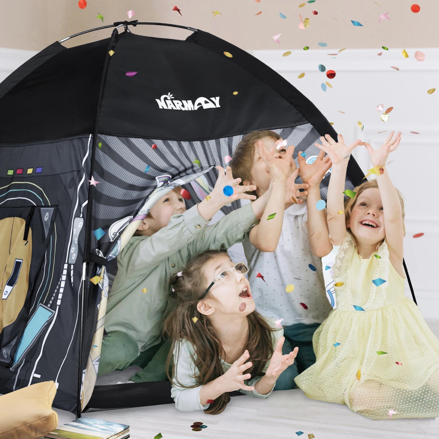 Kids Play Tent - Imaginative Popup Space Tent for Indoor Outdoor Fun - Galaxy Dome Playhouse for Boys & Gir - 122 x 122 x 102 cm