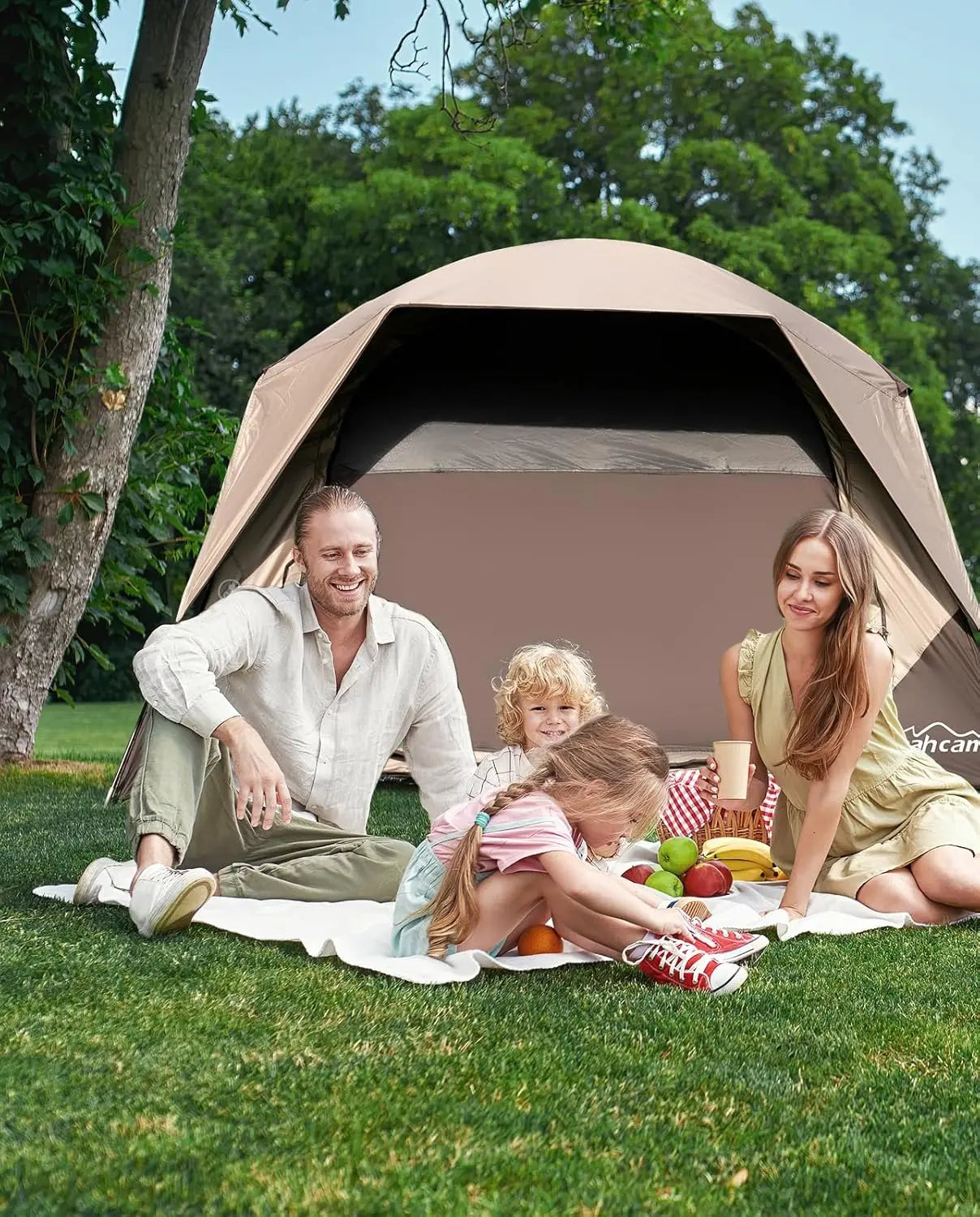 4-6 Person Blackout Camping Tent, Waterproof Family Dome Tent with Rainfly, Easy Setup for Outdoor Hiking