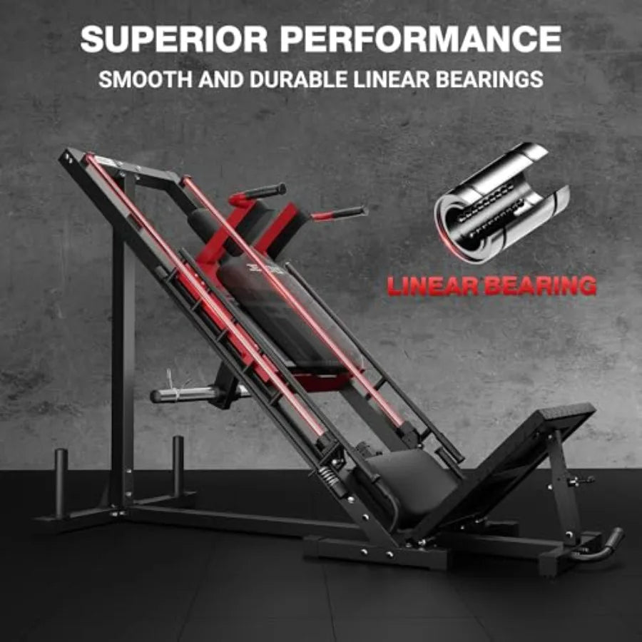 Leg Press Hack Squat Machine for Home Gym with Linear Bearing L11 Professional Adjustable Leg Exercise Machine Lower Body Worko