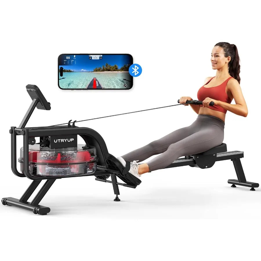 Magnetic Rowing Machines for Home R05 Water Rowing (R10) 16 Levels of Quiet Resistance Foldable Compact Rowing Machine 350 LB W