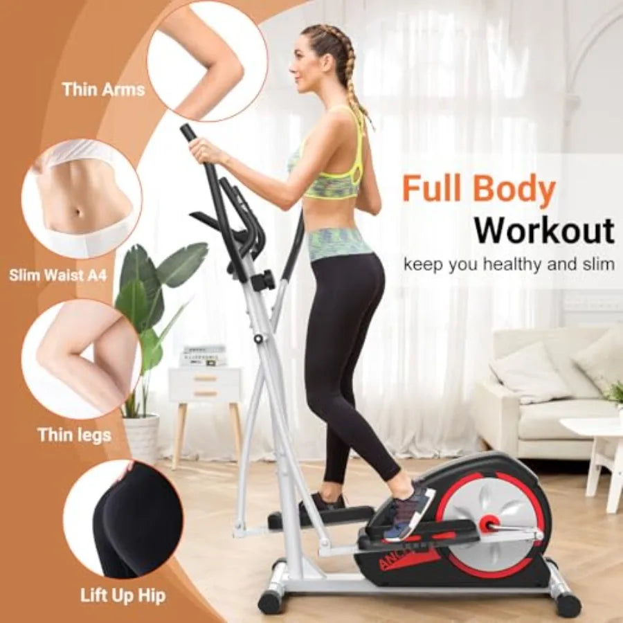 ANCHEER Elliptical Exercise Machine Elliptical Trainer for Home Gym Exercise Equipment 500Lbs Max Weight Ultra-Silent Elliptica