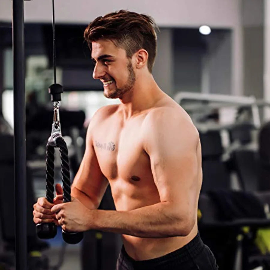 Tricep Press Down Cable Machine Attachment Body Building LAT Pulldown Attachments Home Gym Accessories Double D Handle V Bar Tr