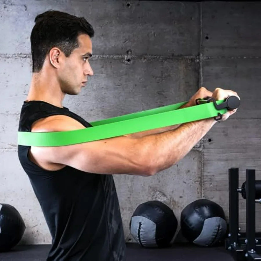 Resistance Band Bar, Detachable Workout Exercise Bar Handles for All Kinds Resistance Bands - 3 in 1 Power Lifting Fitness Bar f