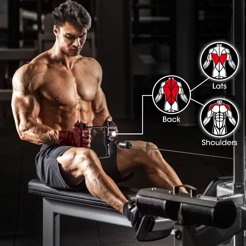 Cable Machine Attachment, Tricep Straight Bar, V Bar, LAT Pulldown Attachments/Accessories Load 880lbs for Home Gym