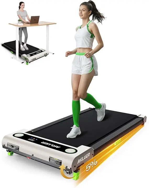 AKLUER Walking Pad with Incline, Under Desk Treadmill for Home, with Remote Control LED Display, 2.5HP 4 in 1 Incline Treadmill