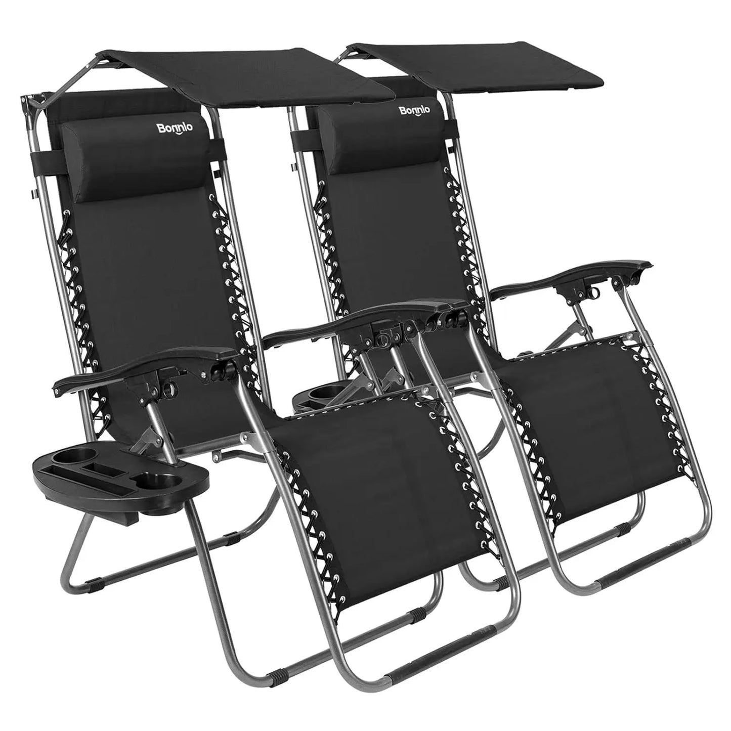 Zero Gravity Chair with Canopy Patio Sunshade Lounge Chair, Adjustable Folding Shade Reclining Chairs with Cup, Customized