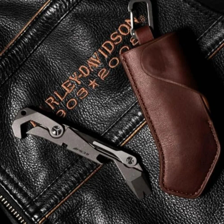 X2S Titanium 6-in-1 Multitool Clip with Wrench Pry Bar Crowbar Screwdriver Pocket Knife Bottle Opener for Camping Hiking EDC To