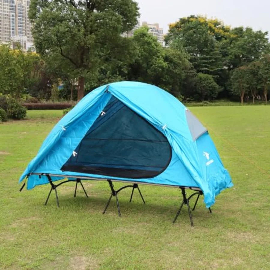 4-in-1 Camping Cot Tent Foldable Elevated Tent Set for 1 Person to Use Elevated Camping Bed Tent for Outdoor Hiking Camping