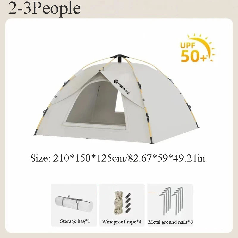 Portable Outdoor Automatic Tent Rainproof And Sun-Proof Ventilated And Breathable Adult And Childrens Tent With Doors Windows