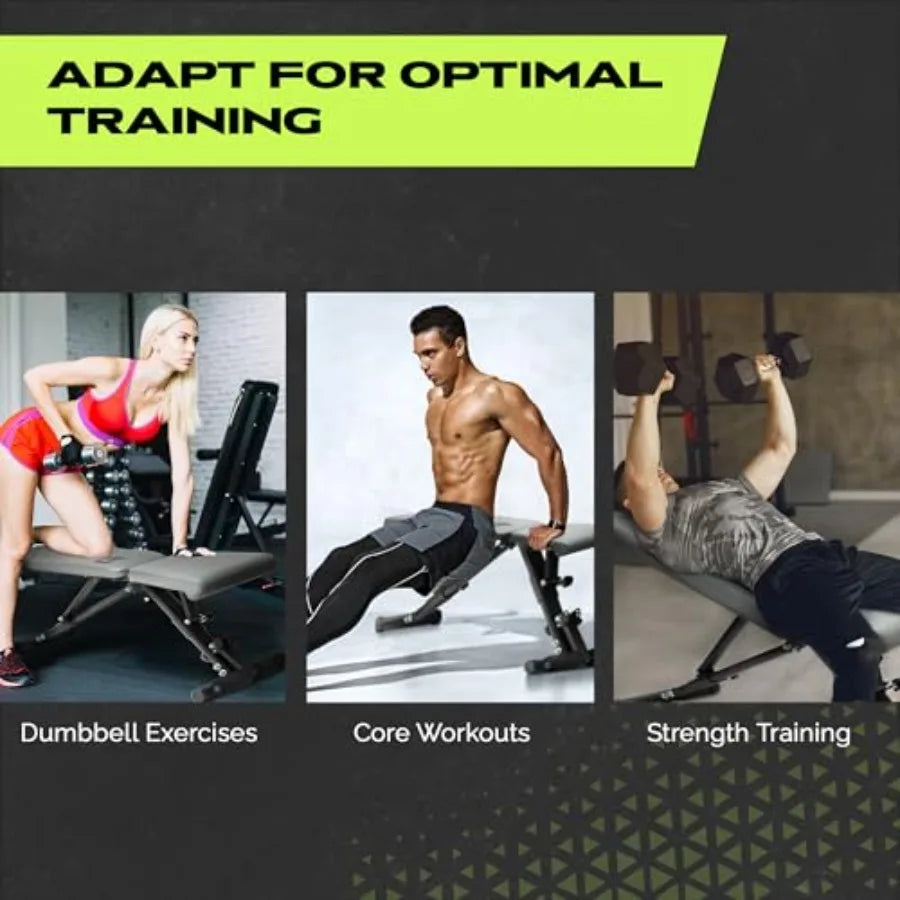 Weight Bench Press Seat, Folding Bench for Home Gym, Adjustable Bench for Weight Lifting, Strength Training Bench for Full Body