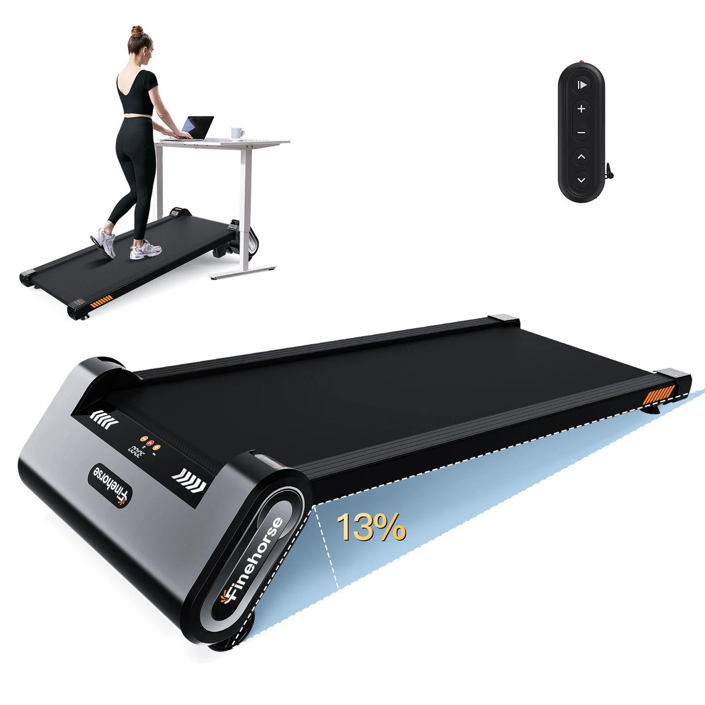 Akluer 13% 6-Level Walking Pad with Auto Incline,2.5HP 330Lbs Capacity Portable Compact Treadmill for Home Office,LED Display