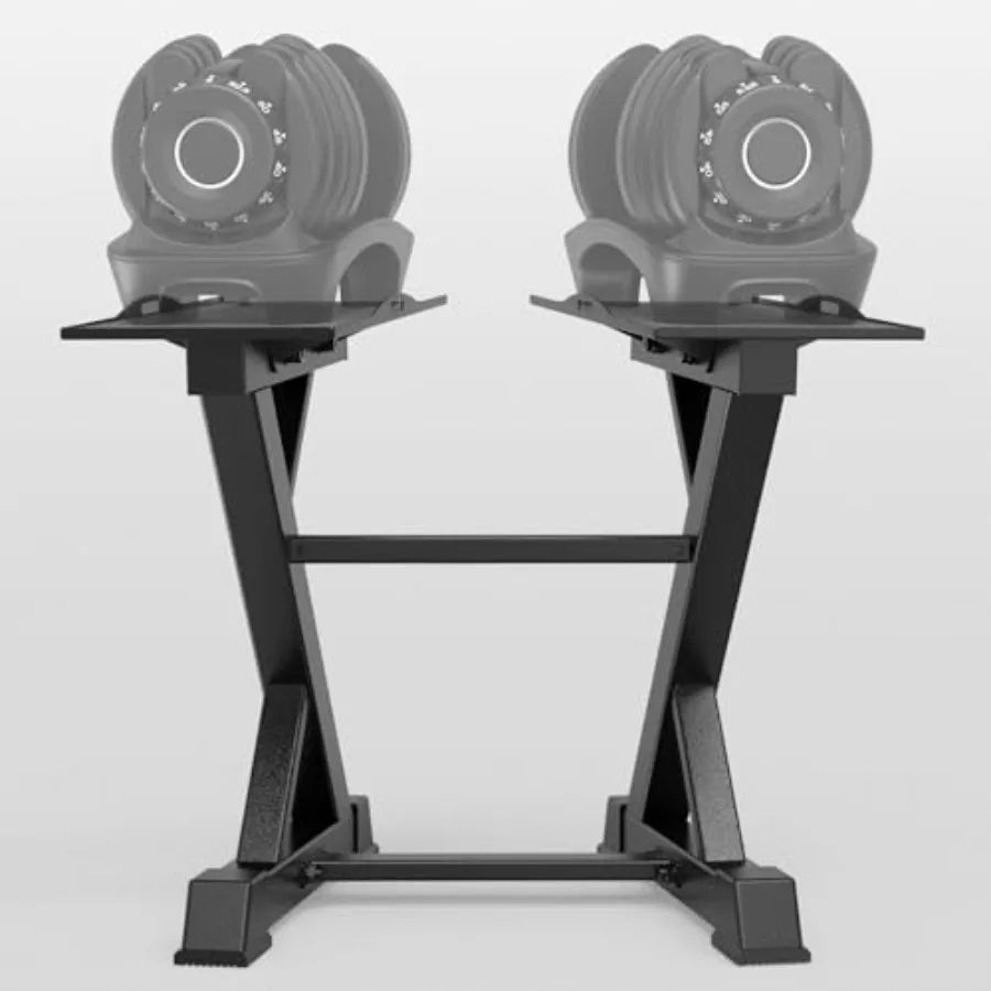 Adjustable Dumbbell Rack Heavy Duty Home Gym Dumbbell Storage Stand Holder Steel Black