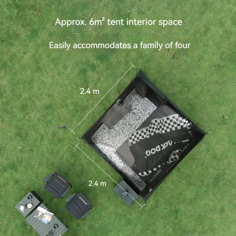 BLACKDOG Black Dog Tent - Portable Foldable No-Setup Blackout UV Protection Camping Overnight Gear Set