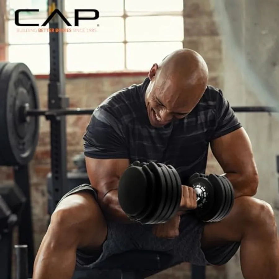 Adjustable Dumbbells 25 lb Pair with Contoured Full Rotation Handle Honeycomb Chrome and Black Handle for Home Gym Use