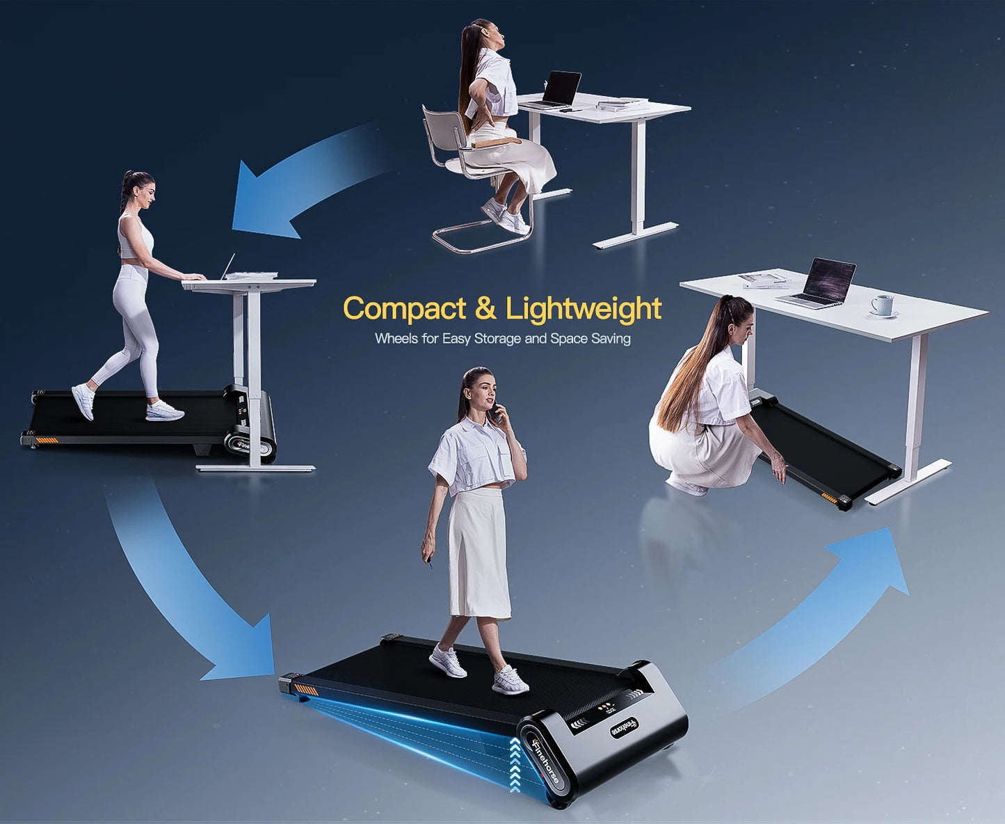 Akluer 13% 6-Level Walking Pad with Auto Incline,2.5HP 330Lbs Capacity Portable Compact Treadmill for Home Office,LED Display