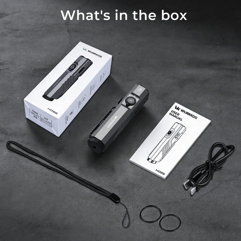 Wurkkos HD05 Multifunctional Flashlight 3100LM LED Hunting Hiking Searchlight with Rechargeable Battery 2026 NEW
