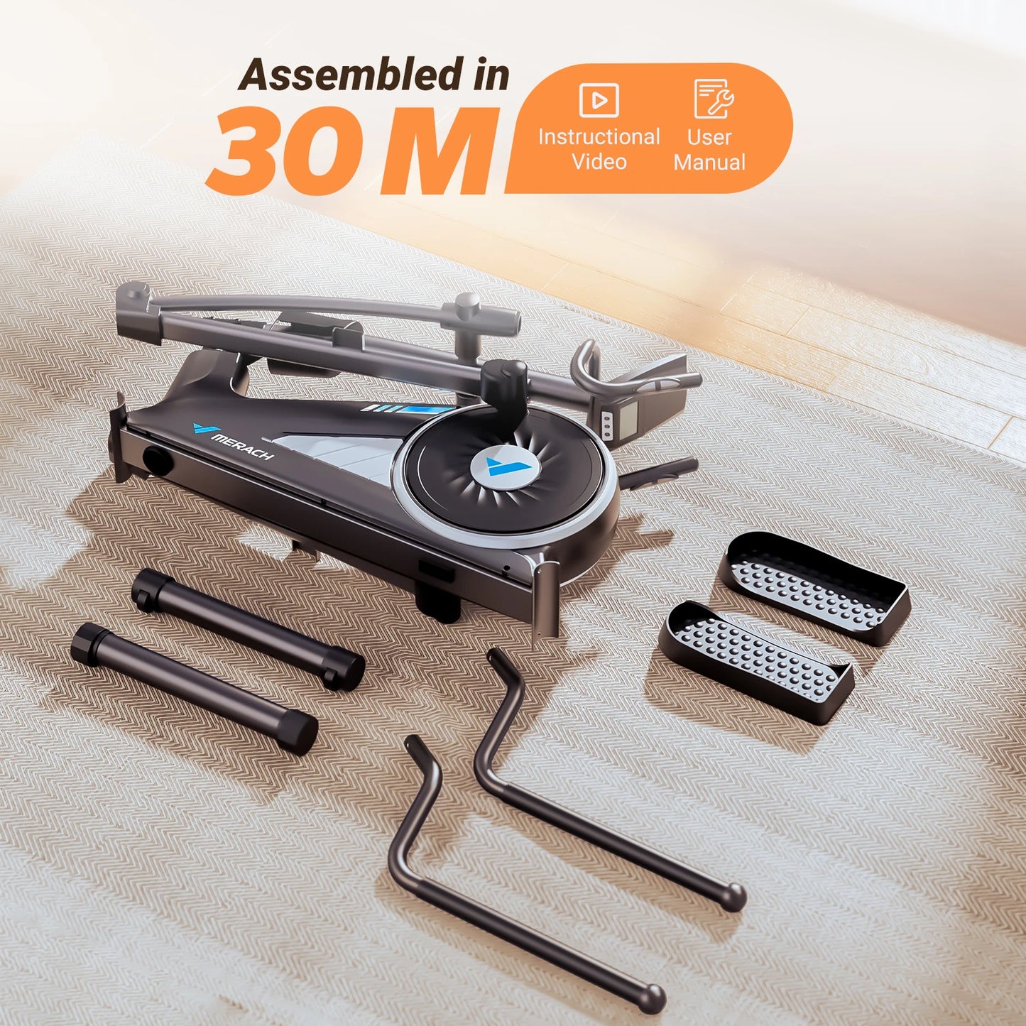 MERACH Elliptical Machine Elliptical Machine Home Hyper-Quiet Magnetic Drive System 16Levels Adjustable Resistance MERACH App