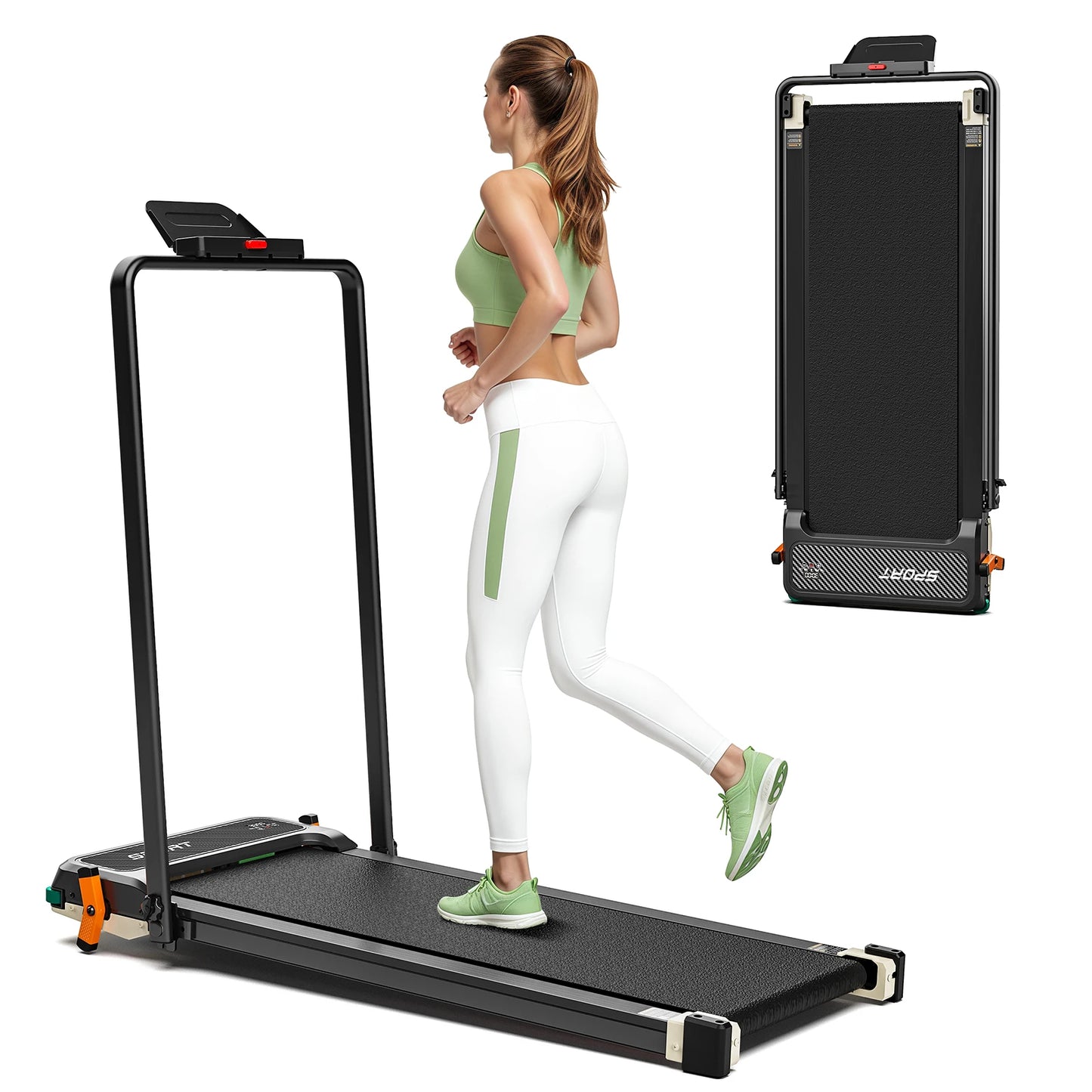 AKLUER Walking Pad Treadmill with Incline -2 in 1 Dual - Sided Under Desk Treadmill with Display Walking Machine for Home/Office
