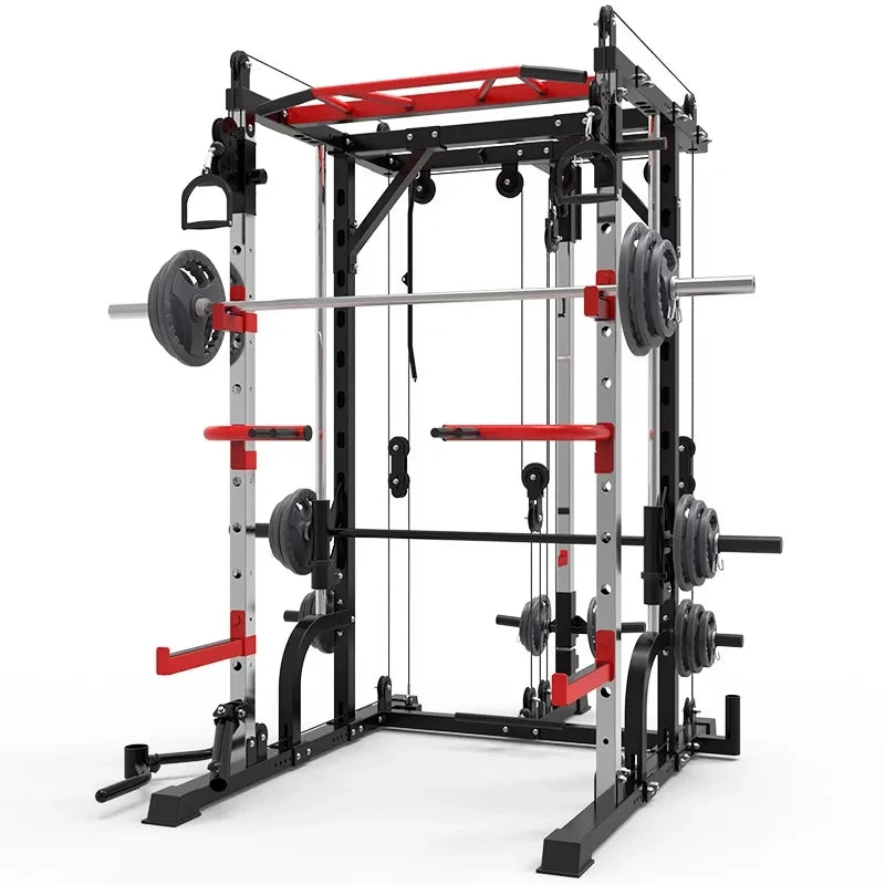 MIYAUP-Multi-functional Fitness Cage, Home Use, Comprehensive Training, Push Squat, Flying Bird, Smith Rack