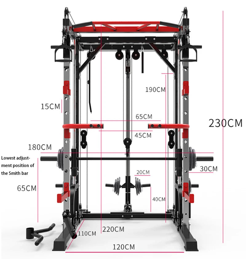 MIYAUP-Multi-functional Fitness Cage, Home Use, Comprehensive Training, Push Squat, Flying Bird, Smith Rack