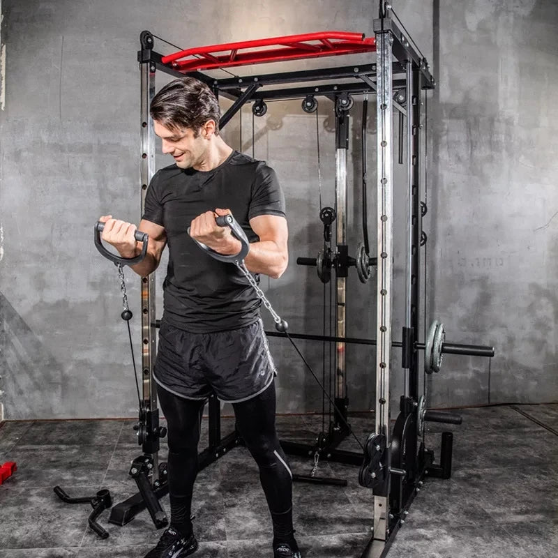 MIYAUP-Multi-functional Fitness Cage, Home Use, Comprehensive Training, Push Squat, Flying Bird, Smith Rack