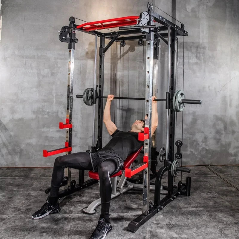 MIYAUP-Multi-functional Fitness Cage, Home Use, Comprehensive Training, Push Squat, Flying Bird, Smith Rack