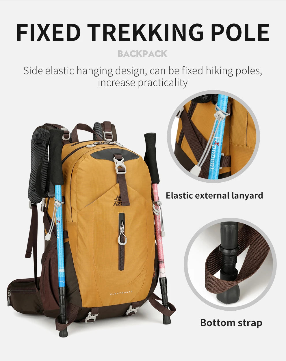 Large Waterproof Backpack 40L Bag Camping Hiking Walking Outdoor Travel Rucksack Durable Nylon