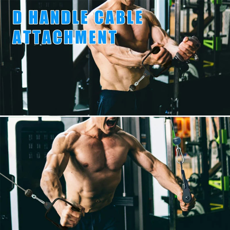Ergonomic Tricep Rope Pulldown Attachments for Cable Machine - Lat Pull down Bar Tricep Workout Accessories