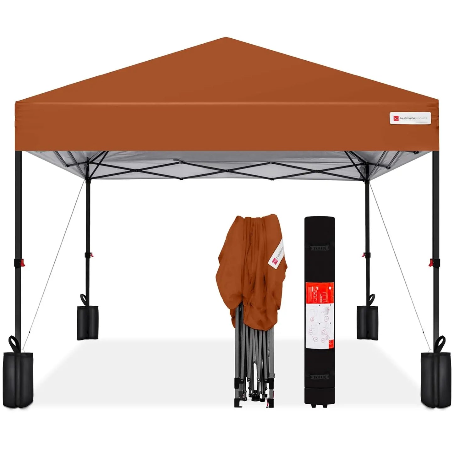 10x10ft 1-Person Setup Pop Up Canopy Tent Instant Portable Shelter w/ 1-Button Push, Case, 4 Weight Bags - Gray, Customized