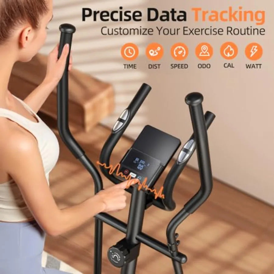 Elliptical Exercise Machine for rtments and Homes 8 Levels of Magnetic Resistance 15.5-inch Stride Supports Up to 400 Pounds Co