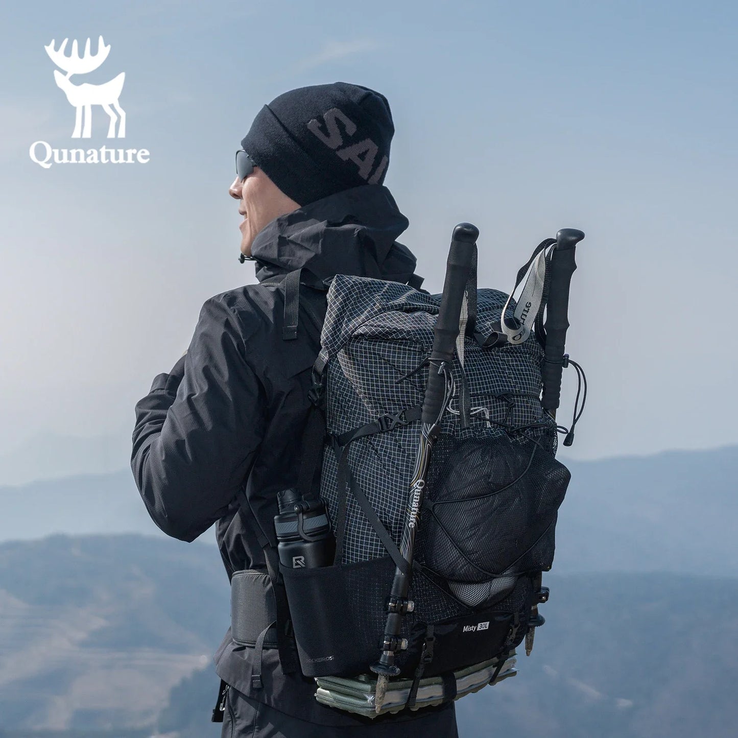 Qunature Lightweight Backpack 35L Waterproof Hiking Backpack Men Women Outdoor Breathable Camping Cycling  Travel Hydration Pack