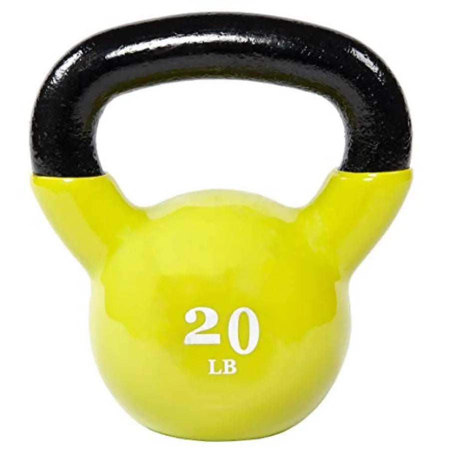 Fitvids Wide Grip 3Piece Kettlebell Exercise Fitness Weight Set Include 5 lbs 10 lbs 15 lbs and 20 lbs Set of 3 or Set of 4 for