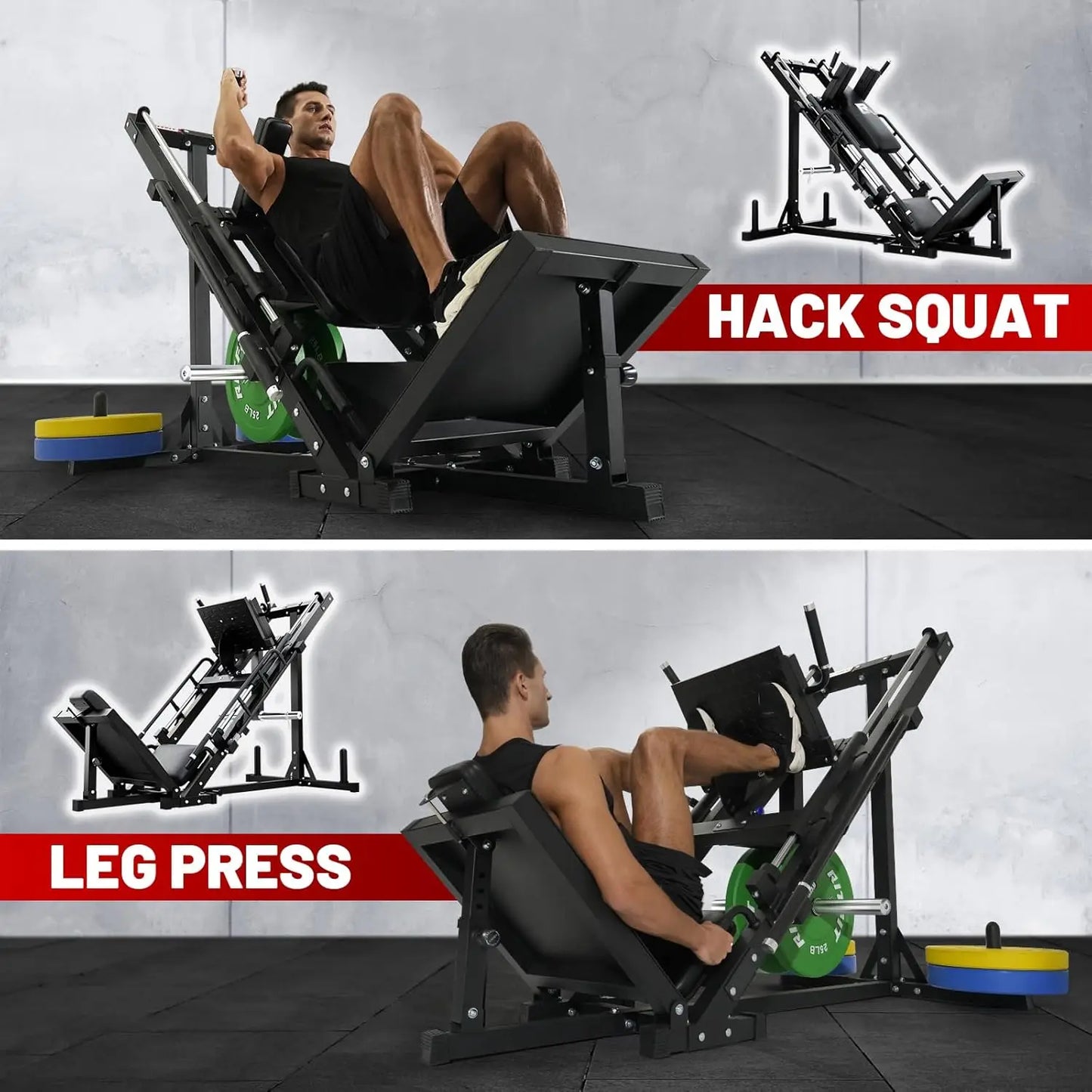 Leg Press Hack Squat Machine, Professional Adjustable Leg Press Machine for Home Gym with Linear Bearing, Specialty, Customized
