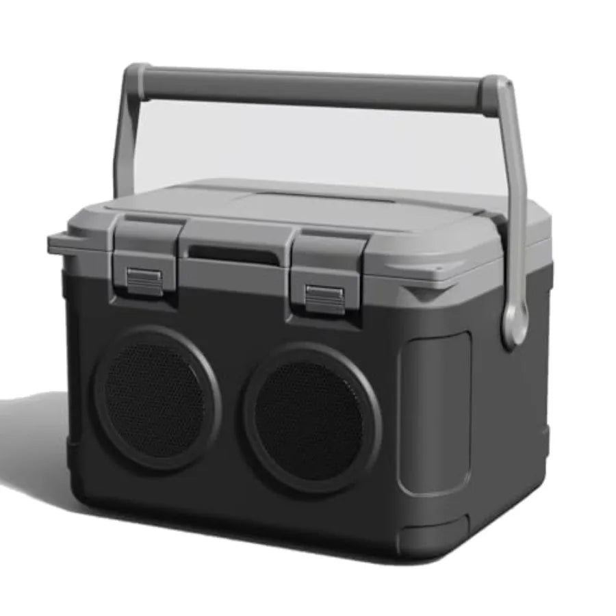 Camp Cooler with Bluetooth Speaker 22 Quart 48 Hours Ice Retention Portable Handle Outdoor Camping Cooler for BBQs Beach Hiking