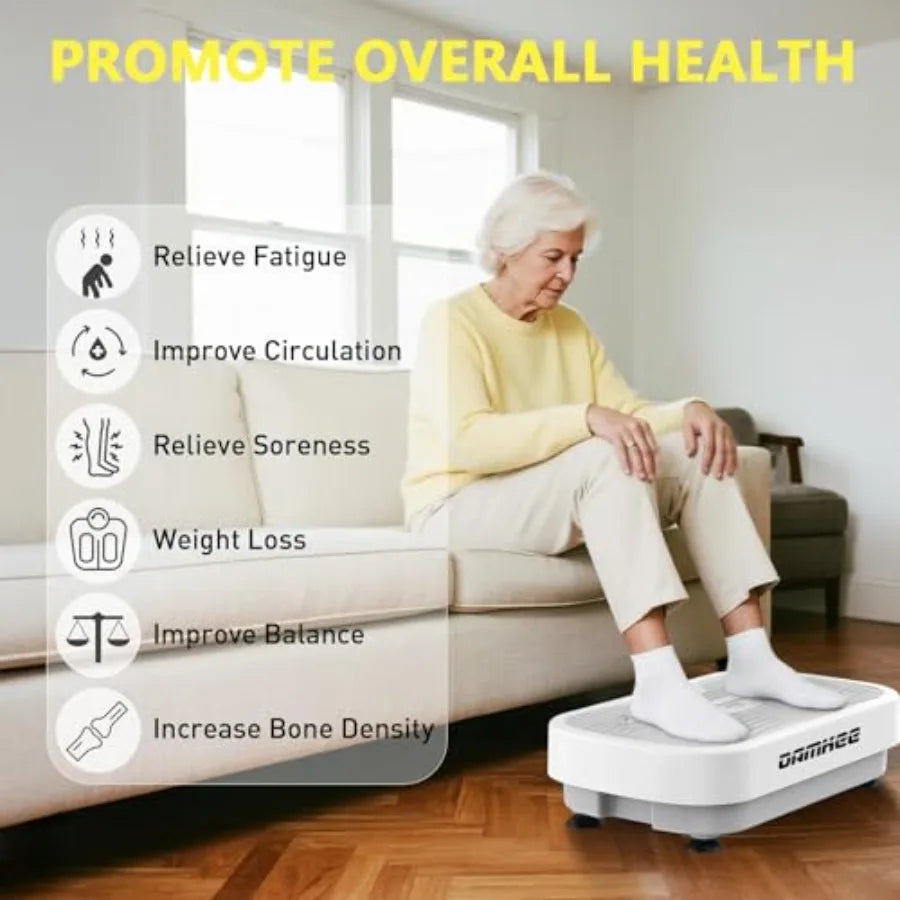 Vibrating Board Exercise Machine for Lymphatic Drainage 120 Speeds Upgraded Vibrating Platform Full Body Workout Equipment Blac