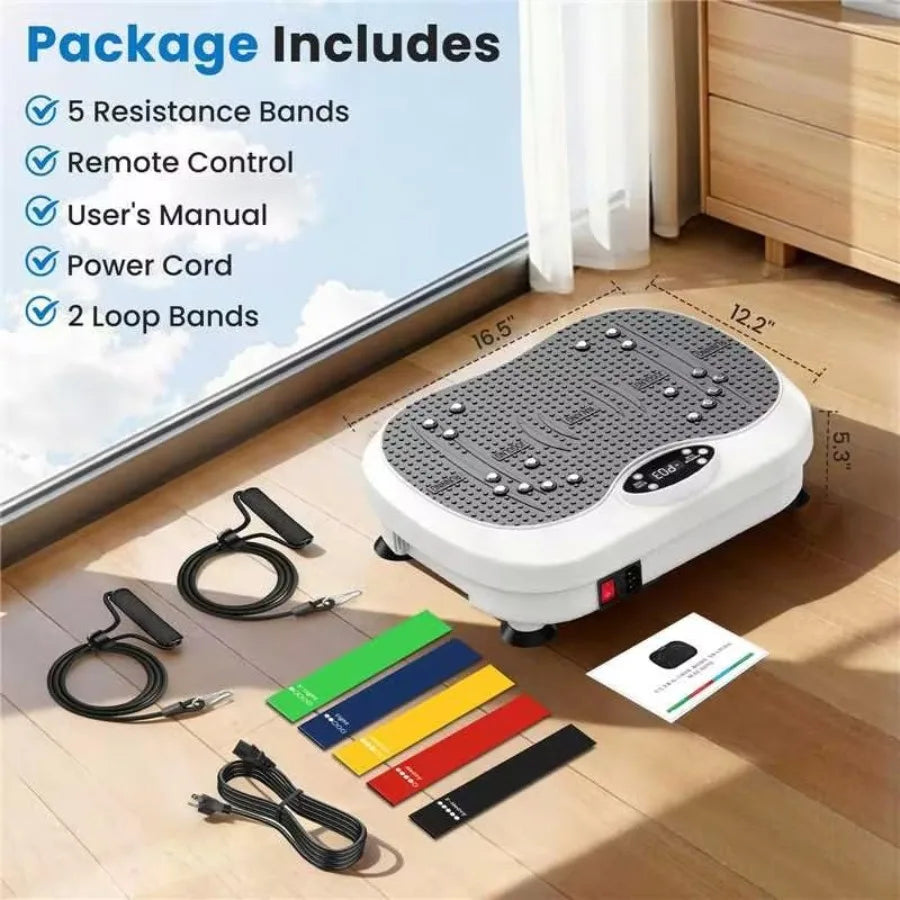 Vibration Plate Exercise Machine for Lymphatic Drainage with 200 Levels Whole Body Fitness Workout Equipment Stand Shake Board