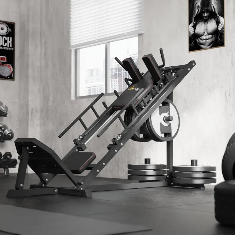 Leg Press Hack Squat Machine,Leg Press Machine with Linear Bearing 45-Degree Hack Squat Machine for Gym Home Lower Body St