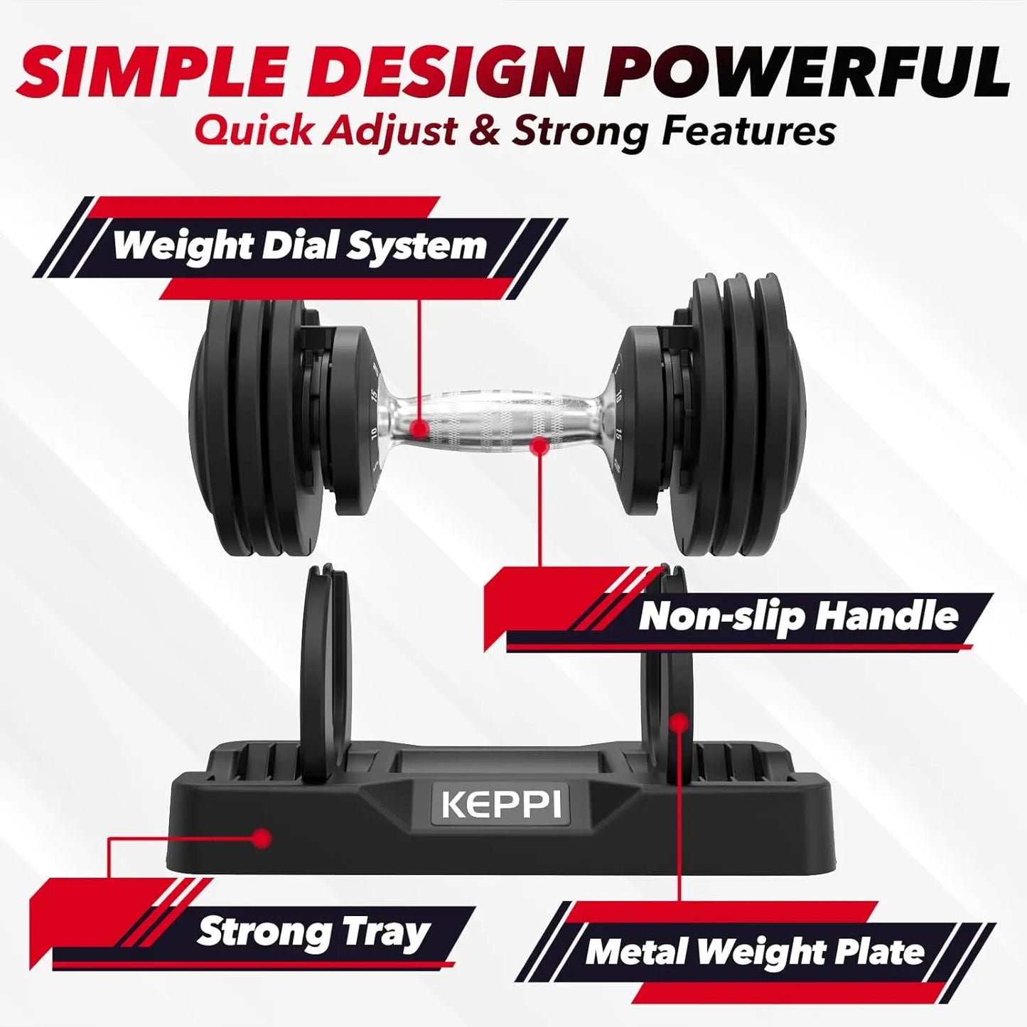 Adjustable Dumbbells Set 25-60lb, Quick Change Anti-Slip Handle for Full Body Home Workout