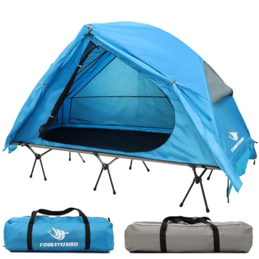 4-in-1 Camping Cot Tent Foldable Elevated Tent Set for 1 Person to Use Elevated Camping Bed Tent for Outdoor Hiking Camping
