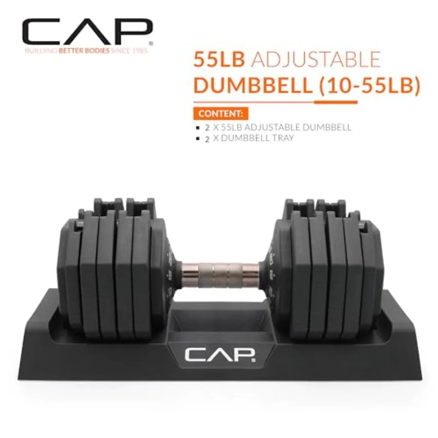 55 lb Pair of Adjustable Dumbbells with Full Rotation Copper Handle for Home Gym Fitness Training Copper Color Durable Steel Co