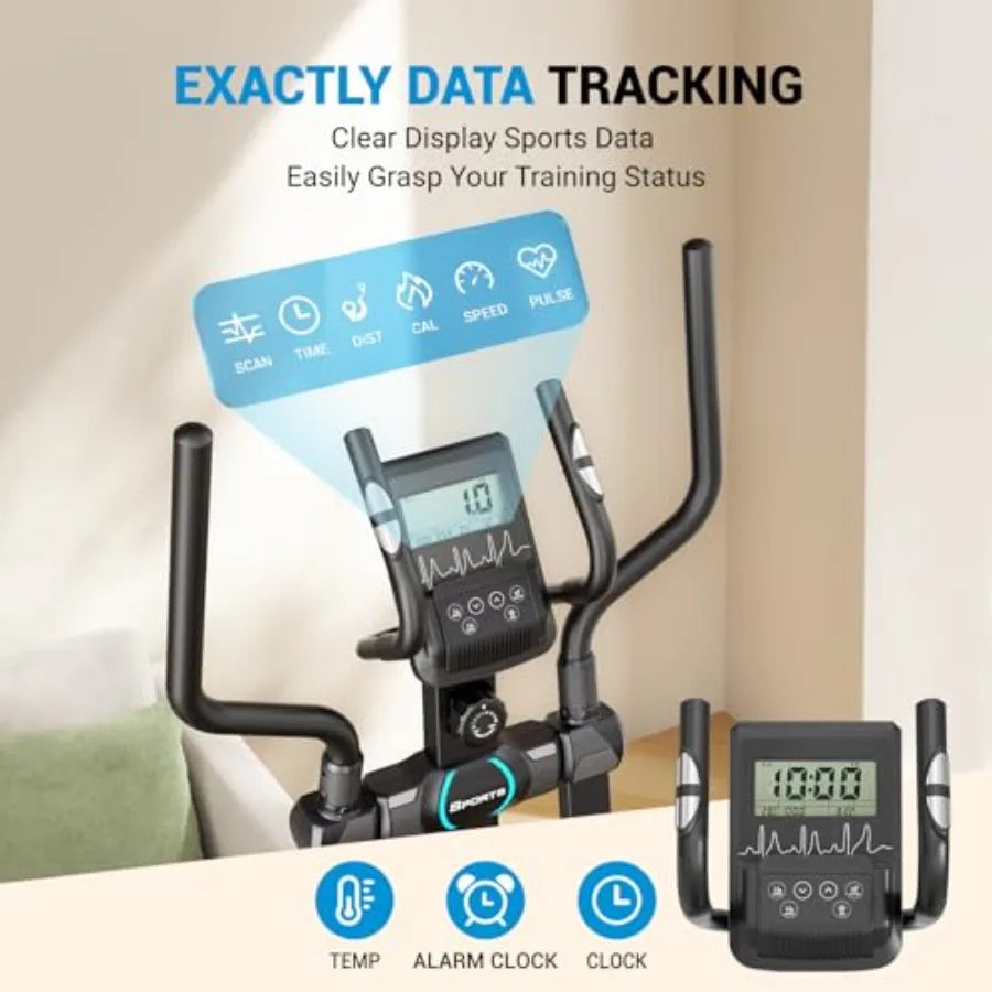 THERUN Elliptical Exercise Machine Hyper-Quiet Magnetic Elliptical Machine for Home 15.3IN Stride Elliptical Training Machines