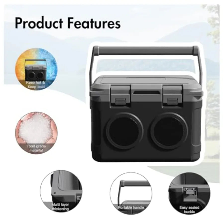 Camp Cooler with Bluetooth Speaker 22 Quart 48 Hours Ice Retention Portable Handle Outdoor Camping Cooler for BBQs Beach Hiking