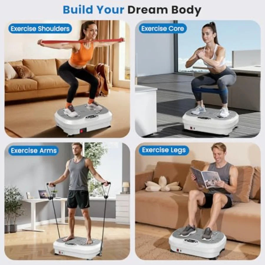 Vibration Plate Exercise Machine for Lymphatic Drainage with 200 Levels Whole Body Fitness Workout Equipment Stand Shake Board