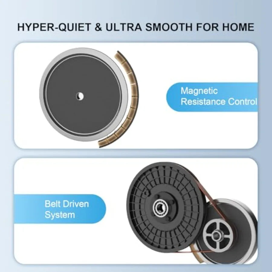 Elliptical Training Machines for Home with Hyper-Quiet Magnetic Driving System 330 LBS Loading Capacity Silver
