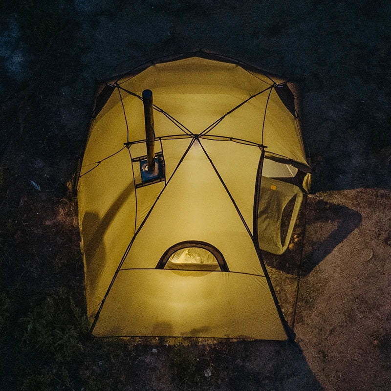 Naturehike Camping Tent 1-2 Person 4 Season CampTent Ultralight Windproof Rainproof 15D Nylon Outdoor Hiking Tent With Chimney